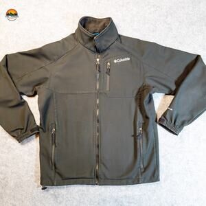 Columbia Ascender Softshell Full-Zip Jacket Black Long Sleeve Men's Medium